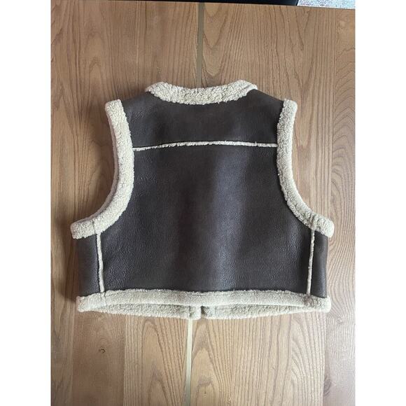 Ralph Lauren Collection Purple Label Cropped Shearling Vest Leather Runway Top - Picture 11 of 16